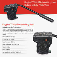 KINGJOY Official VT-3510 Panoramic Tripod Head Hydraulic Fluid Video Head For Tripod Monopod