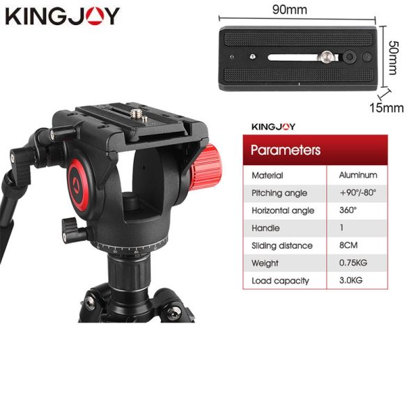 KINGJOY Official VT-3520 Tripod Head Hydraulic Fluid Panoramic Video Head For Tripod monopod