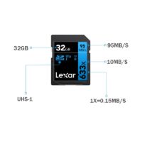 Lexar Genuine 95MB/s 633x SD Card 32/64/128/256/512GB flash card SDHC/SDXC U1U3 Class 10