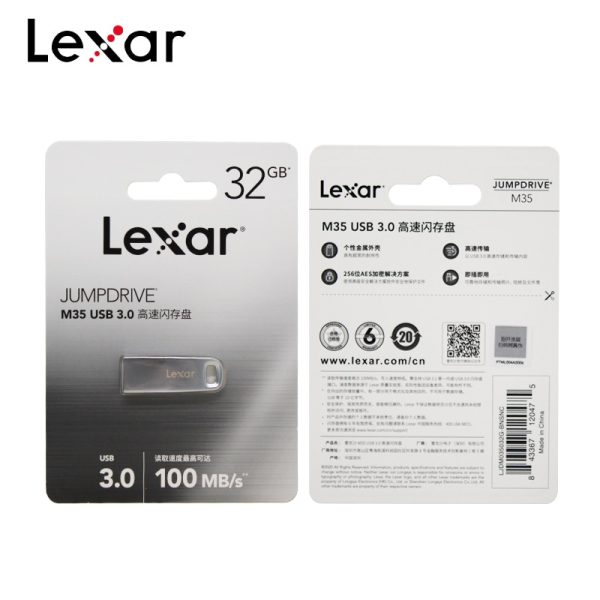 Lexar Jumpdrive M35 Key Pendrive 32GB 64GB Metal Silver USB 3.0