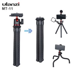 MT-11 Octopus Tripod for DSLR Camera Smartphone Magic Arm W Detachable Ballhead Hot Shoe Phone Clip