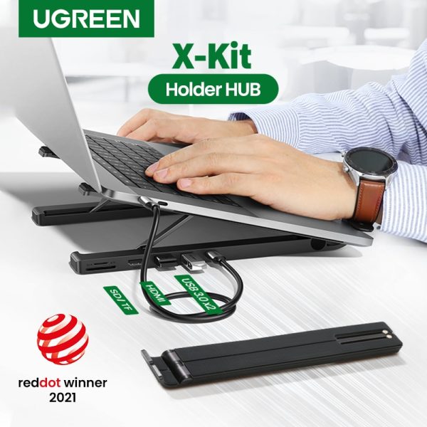 UGREEN USB HUB Docking Station USB C 4K HDMI TF SD 2 USB 3.0 Ports Laptop Stand for Macbook