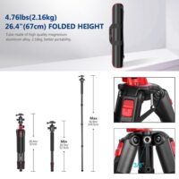 Neewer 184cm Aluminum Camera Tripod Monopod, 360 Degree Rotatable Center Column