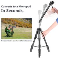 Neewer Camera Tripod Monopod Aluminum Alloy with 3-Way Swivel Pan Head Carrying Bag