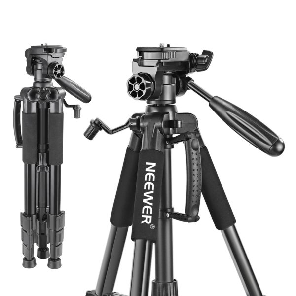 Neewer Camera Tripod Portable 56 inches/142cm Aluminum 3-Way Swivel Pan Head Carrying Bag