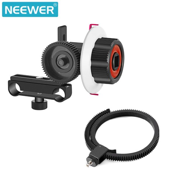 Neewer Follow Focus with Gear Ring Belt for Canon and Other DSLR Camera Camcorder DV Video Fits 15mm Rod Film Making System