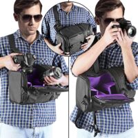 Neewer Professional Sling Camera Storage Bag Durable Waterproof and Tear Proof Black Carrying Backpack Case