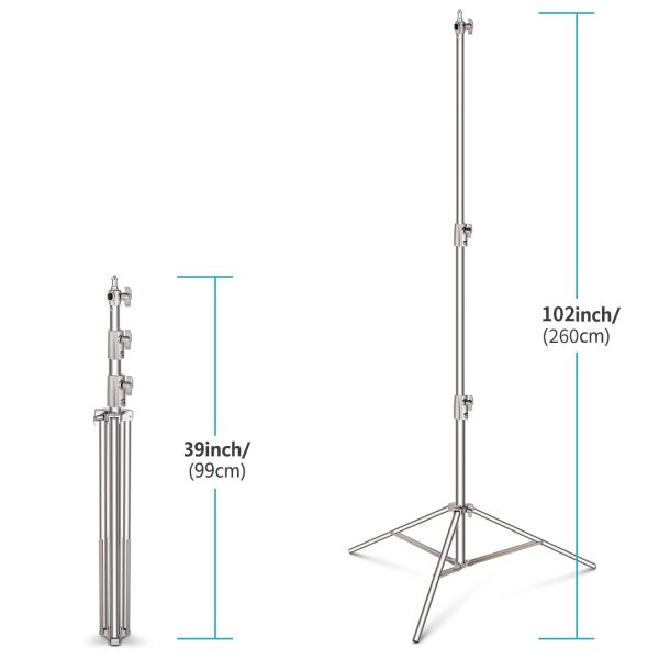 Neewer Stainless Steel Light Stand 102 inches/260cm Heavy Duty for Studio Softbox