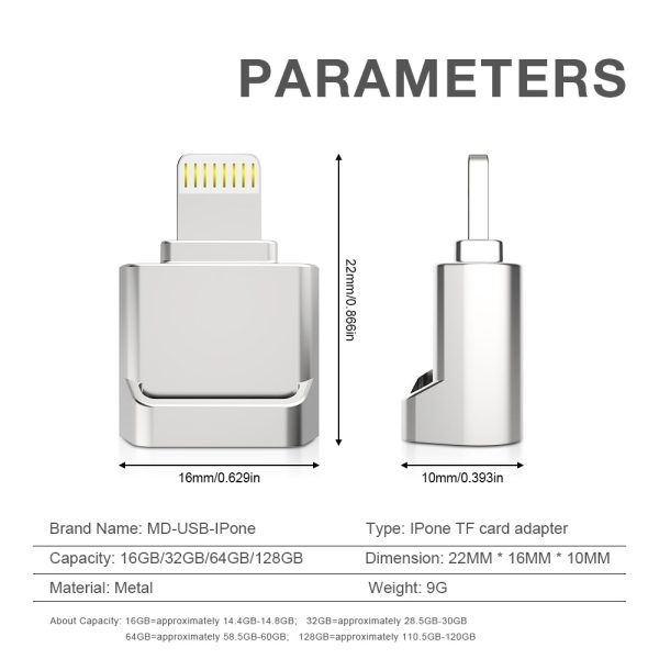 OTG Converter for Lightning to micro SD TF Adapter Plug&Play Adapter Mini Card Reader