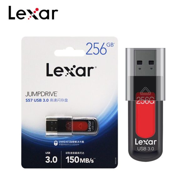 Original Lexar Jumpdrive S57 USB 3.0 Flash Drive 32GB 64GB 128GB 256GB U Disk