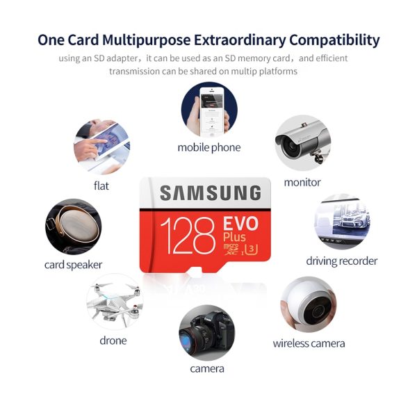 Original SAMSUNG 128GB U3 Micro SD 256GB Micro SD Card SD/TF Flash Card