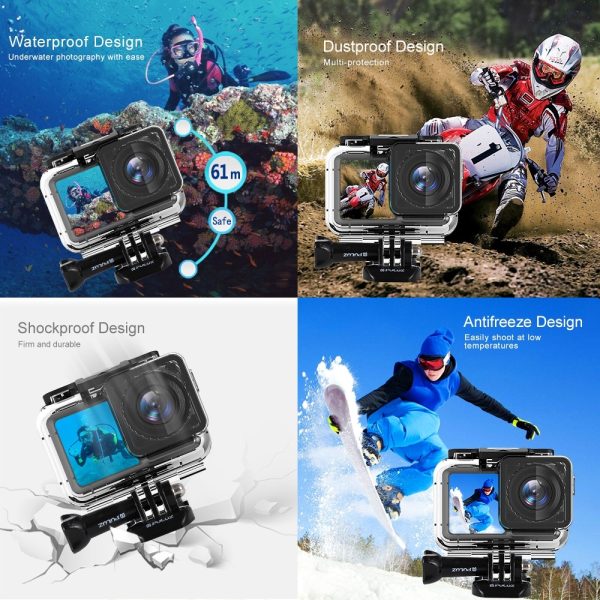 PULUZ 61m Underwater Waterproof Housing Diving Case for DJI Osmo Action Protector Cover, with Buckle Basic Mount & Screw