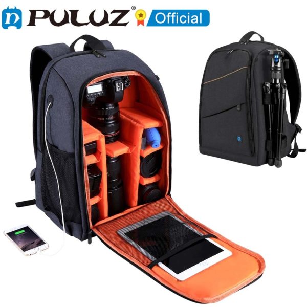 PULUZ Outdoor Portable Waterproof Backpack Handheld PTZ Stabilizer Camera Bag with Rain Cover