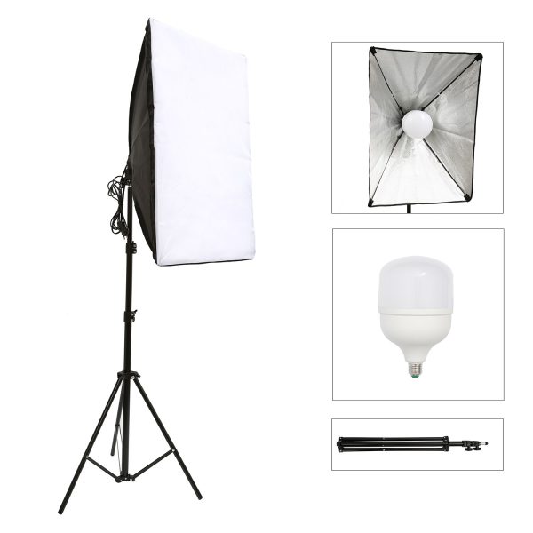 Photography Lighting 2m Light Tripod stand 50*70CM Photo Studio Softbox 50W Dimmable LED lamp