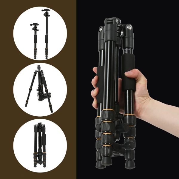 Q666 Lightweight Camera Tripod Stand Stativ trípode Portable Professional Aluminum