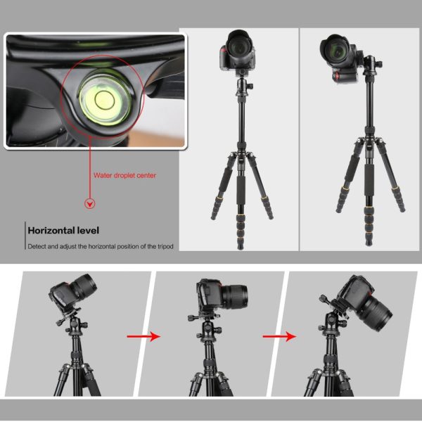 Q666 Lightweight Camera Tripod Stand Stativ trípode Portable Professional Aluminum