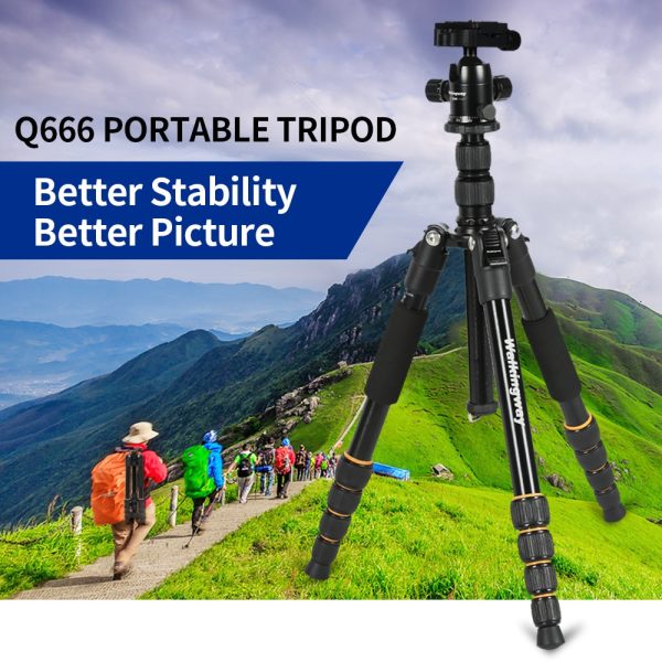 Q666 Lightweight Camera Tripod Stand Stativ trípode Portable Professional Aluminum