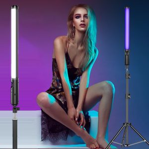 RGB Light Stick Wand With Tripod Stand Colorful LED Fill Light Handheld Flash Speedlight