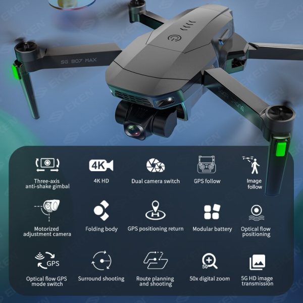 SG907 MAX 4K Camera Drone With 3-Axis Gimbal Stabilizer Professional GPS Optical Flow WIFI FPV