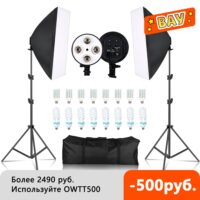 SH Photography Softbox Light Kit Four Lamp Holders Continuous Light System With E27