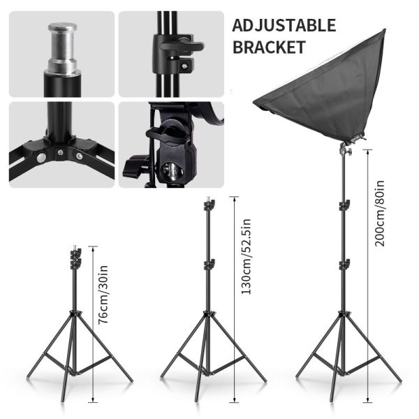 SH Photography Softbox Light Kit Four Lamp Holders Continuous Light System With E27