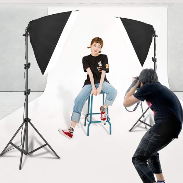 SH Photography Softbox Light Kit Four Lamp Holders Continuous Light System With E27