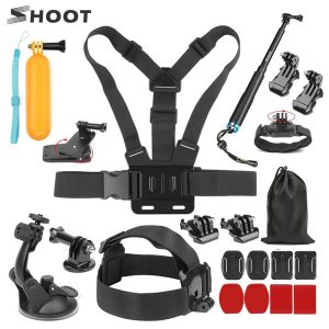 SHOOT Action Camera Accessories Set for GoPro Hero 10 9 8 7 Black for Xiaomi Yi 4k Sjcam Sj4000 H9r