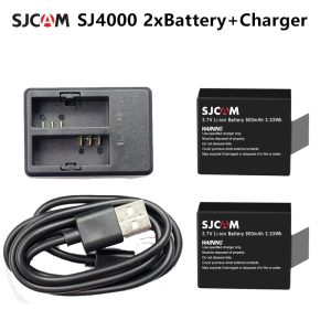 SJCAM 2PCS SJ4000 Battery Rechargeable Battery 1pcs Dual Charger