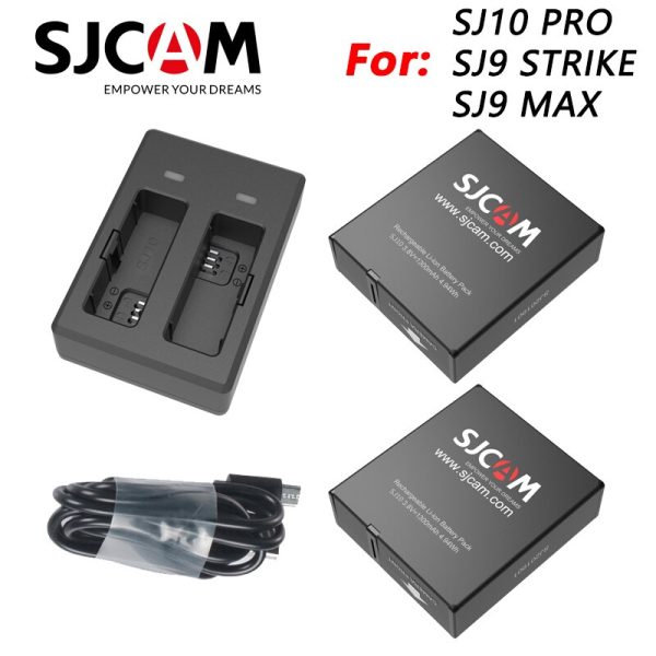 SJCAM SJ10 PRO Dual Charger 1300mAh Li-ion Battery For SJCAM SJ9 STRIKE SJ9