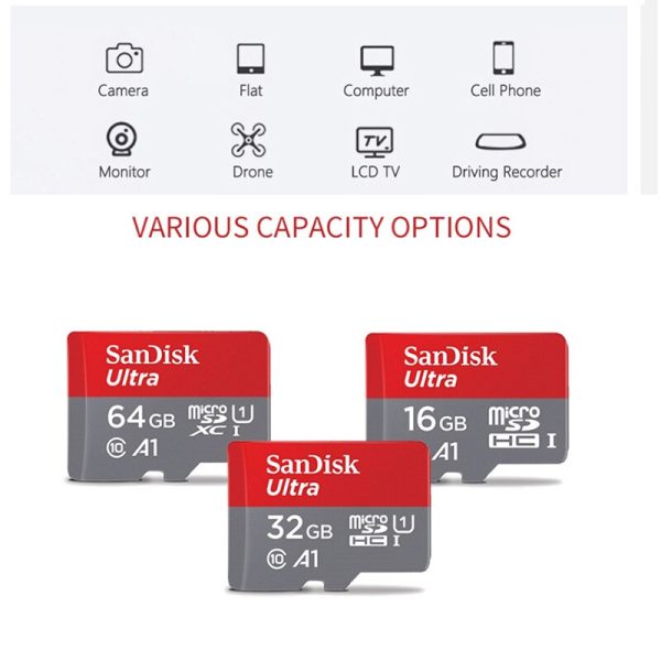 SanDisk Ultra Micro SD Card 128GB 64GB 32GB 512GB 256GB 400GB 16GB