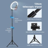 Selfie Ring Light Photography Led Rim Of Lamp With Mobile Holder Support Tripod Stand Ringlight