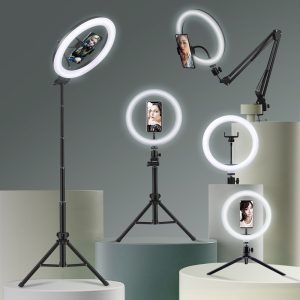 Selfie Ring Light Photography Led Rim Of Lamp With Mobile Holder Support Tripod Stand Ringlight