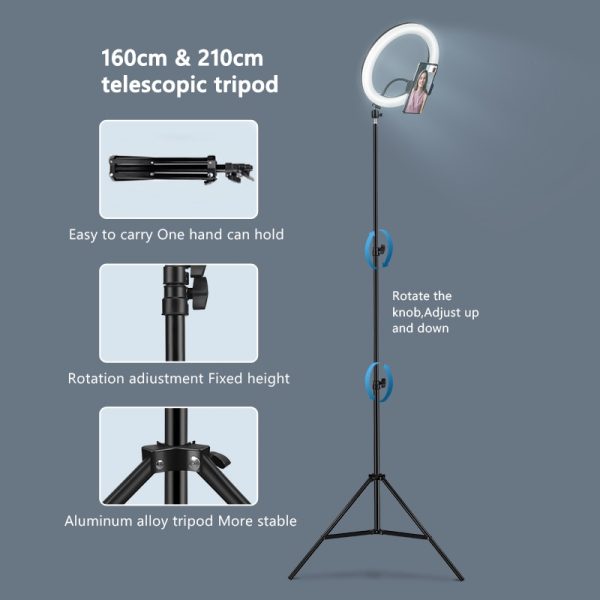 Selfie Ring Light Photography Led Rim Of Lamp With Mobile Holder Support Tripod Stand Ringlight