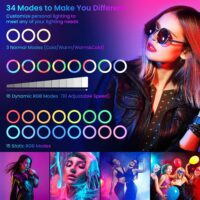 Selfie soft Ring Light RGB With Tripod Stand Fill LED RingLight Phone Photography Rim Light