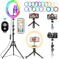 Selfie soft Ring Light RGB With Tripod Stand Fill LED RingLight Phone Photography Rim Light