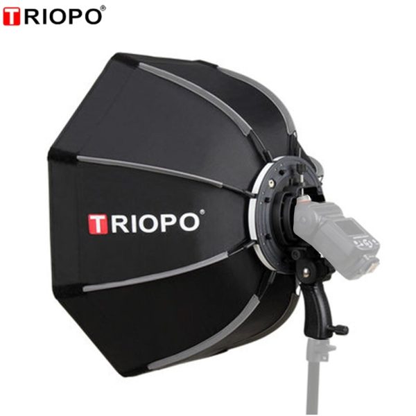 TRIOPO 55cm 65cm 90cm 120cm Foldable Octagon Softbox Bracket Mount