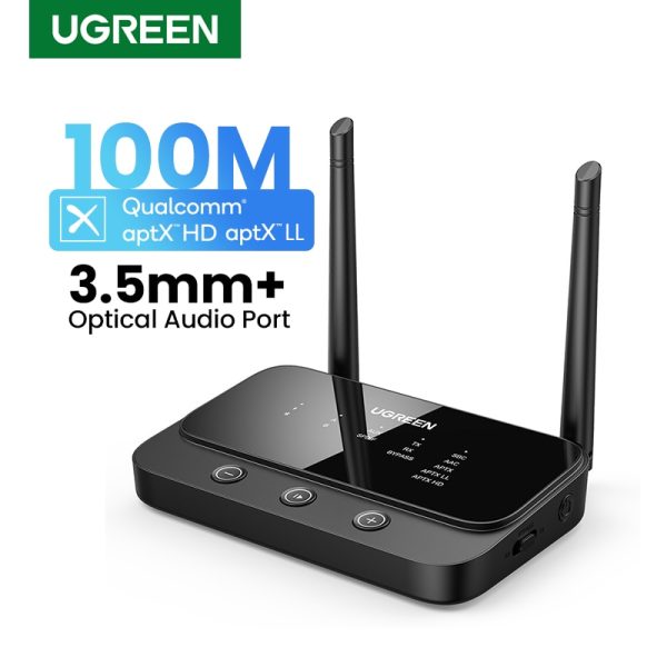 UGREEN 100m Long Range Bluetooth 5.0 Transmitter Receiver AptX LL AptX HD Audio Adapter