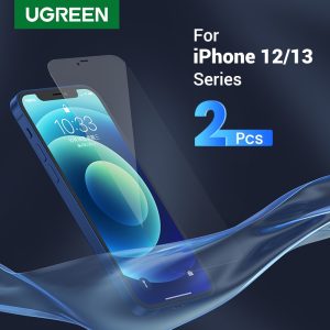 UGREEN 2PCS Full Cover Phone Screen Protector for iPhone 13 12 Pro Max Tempered Protective Glass