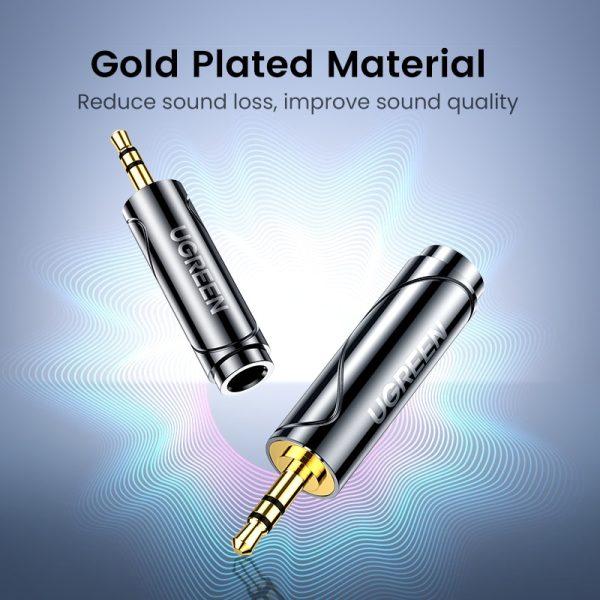 UGREEN 3.5mm to 6.5mm 6.35mm 1/4 Adapter Gold Plated Pure Copper 6.5mm Male to AUX Female