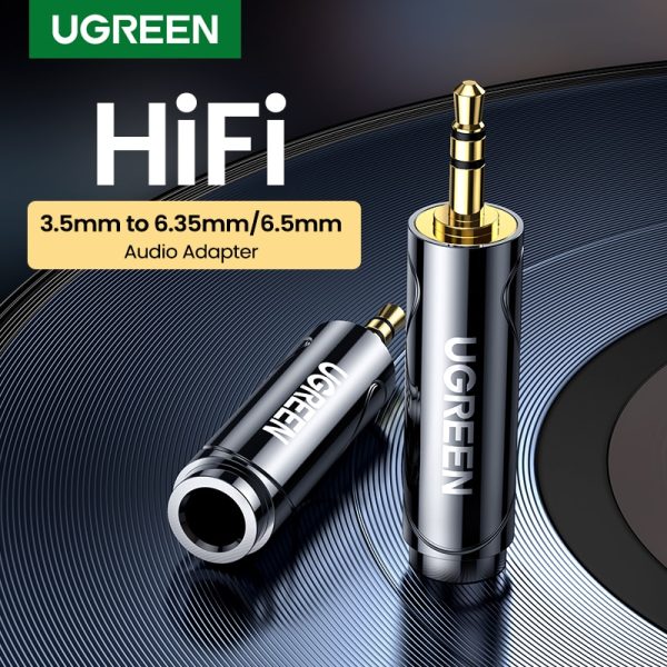 UGREEN 3.5mm to 6.5mm 6.35mm 1/4 Adapter Gold Plated Pure Copper 6.5mm Male to AUX Female