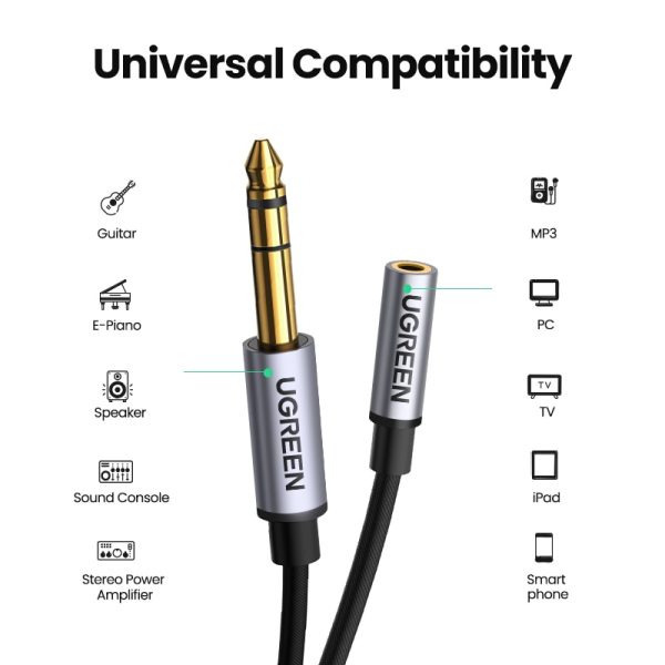 UGREEN 6.5mm to 3.5mm Headphone Adapter TRS 6.35mm 1/4 Male to 3.5mm 1/8 Female