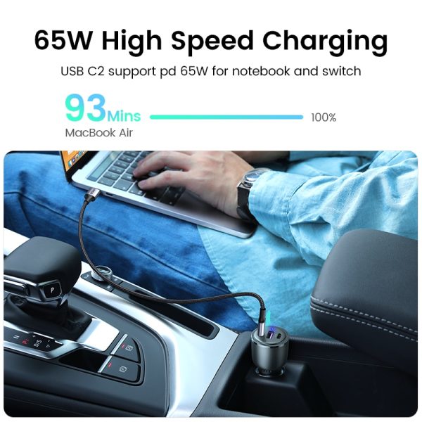 UGREEN 65W Car Charger USB Type C Dual Port PD QC 4.0