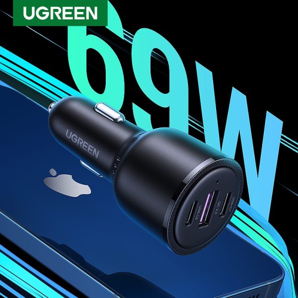 UGREEN 65W Car Charger USB Type C Dual Port PD QC 4.0