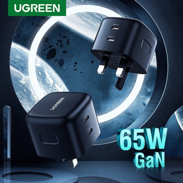 UGREEN 65W GaN Charger UK Plug Quick Charge 4.0 3.0 USB Type C