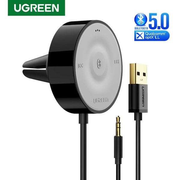 UGREEN Bluetooth 5.0 Car Kit Receiver aptX LL Wireless 3.5 AUX Adapter