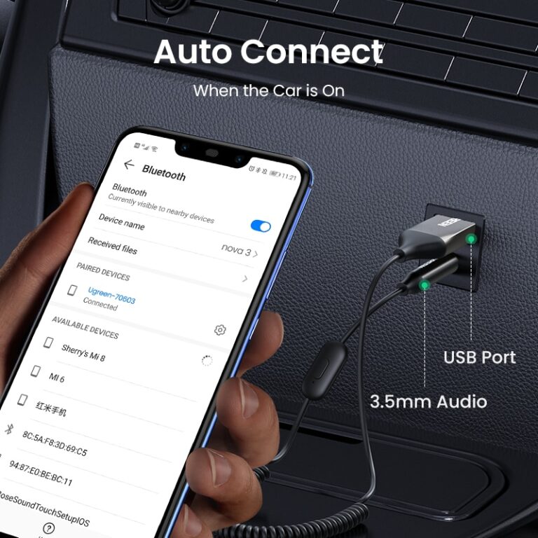 Ugreen Bluetooth Aux Adapter Bluetooth 50 Car Receiver Usb — Electrobest Official Online Store 5268