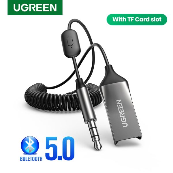 UGREEN Bluetooth Aux Adapter Bluetooth 5.0 Car Receiver USB