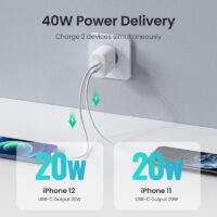 UGREEN Dual 20W PD USB C Charger for iPhone 13 Quick Charge 4.0