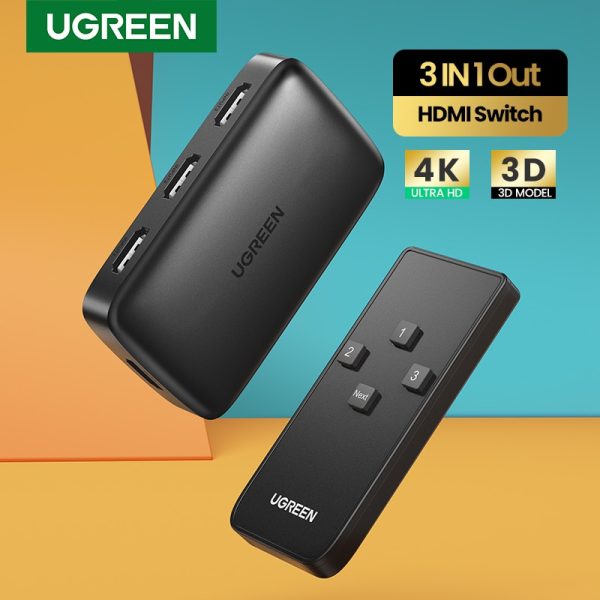 UGREEN HDMI Switch for Xiaomi Mi Box 3 In 1 Out HDMI Switcher 4K/30Hz