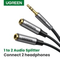 UGREEN Headphone Splitter 3.5mm 2 Way Aux Male to Female Earphone Audio Adapter